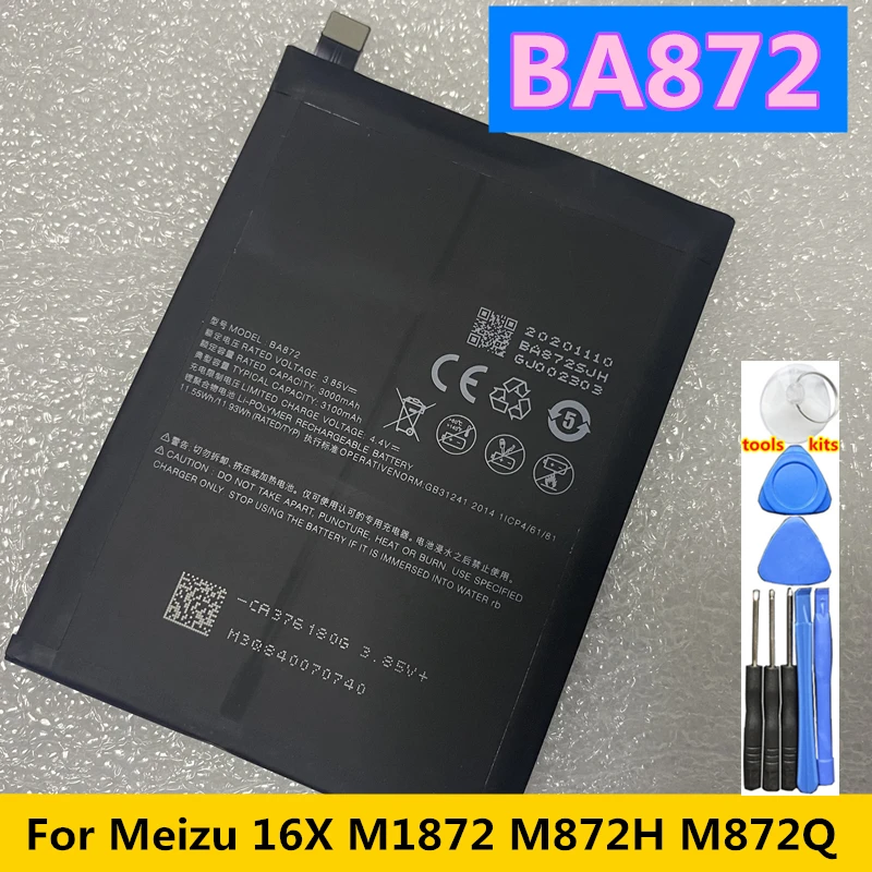

Original 3060mAh BA872 Battery For Meizu 16X M1872 M872H M872Q Batteries
