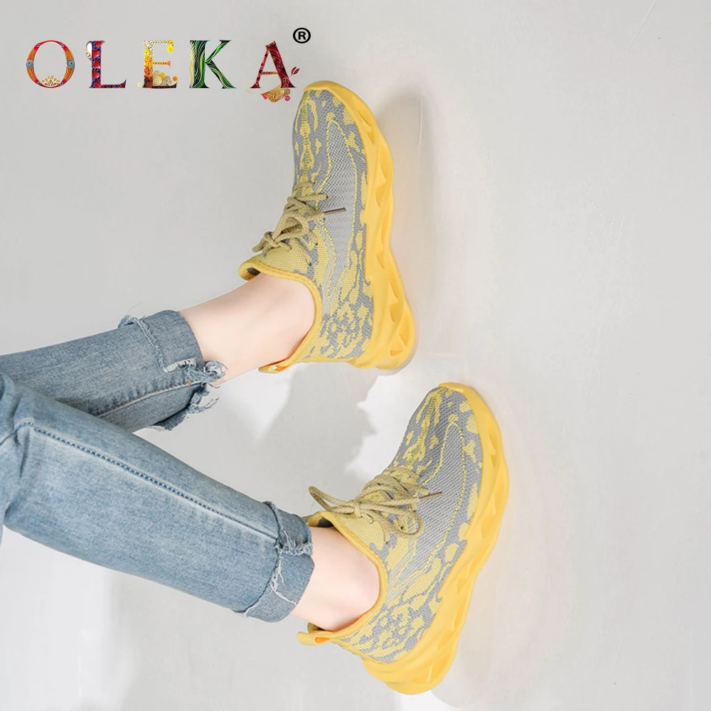 OLEKA/сезон осень лето Повседневные кроссовки на плоской подошве Женские для бега
