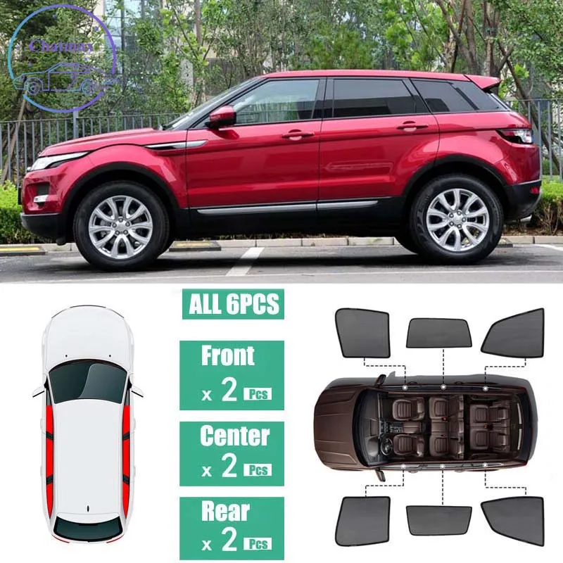 

For Land Rover Range Rover Evoque 2014-2019 Window Sunshade UV Protection Ray Blocking Mesh Laser Block Black Net Yarn