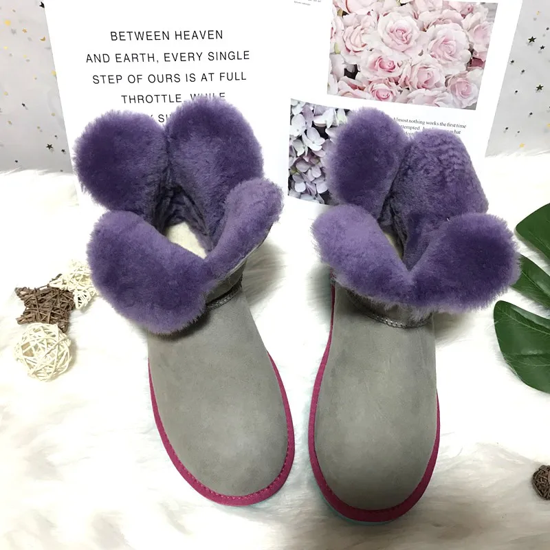 

Сапоги женские зимние из 2020 натуральной овечьей кожи, теплые, шерстяные, 100%