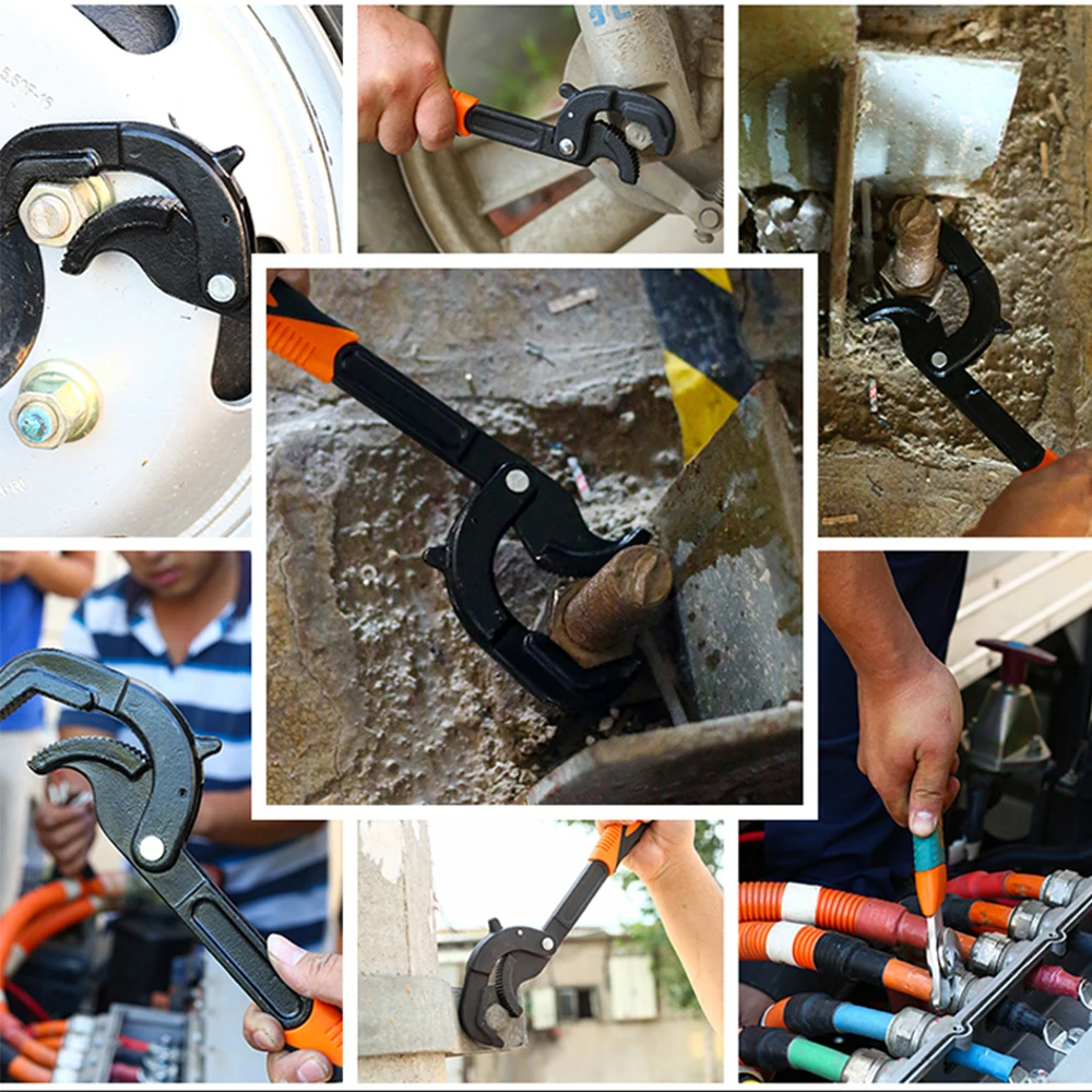 

Universal Key Pipe Wrench Open End Spanner 14-30MM/30-60MM Magic Spanner Cr-v Steel Snap N Grip Tool Plumber Multi Hand Tool