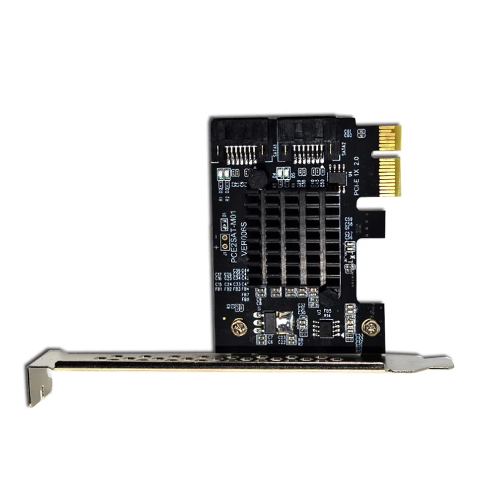 Адаптер с 2 портами SATA 3 0 на PCIe X1 X16 плата расширения III PCI-E PCI Express конвертер Marvell 9125 |