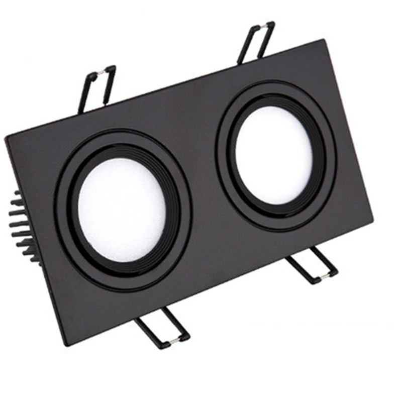 Двухголовые Черные Квадратные Диммируемые светильники 7 Вт 40 Светодиодный
