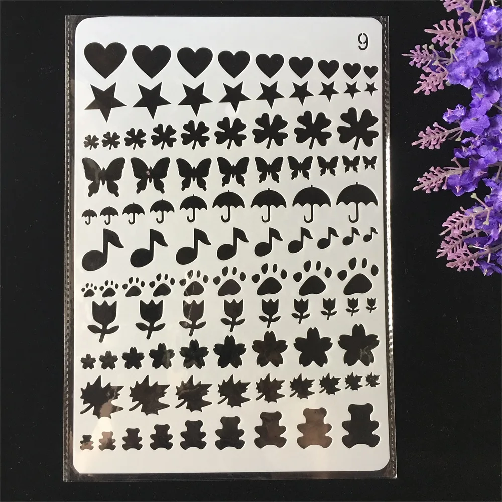 

Hot 26cm Heart Line Music Bear DIY Craft Layering Stencils Painting Scrapbooking Stamping Embossing Album Paper Card Template