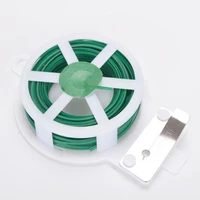 50m plant twist tie with cutter sturdy green coated wire for gardening home office reusable wire cable with slicer 1 6mm50m