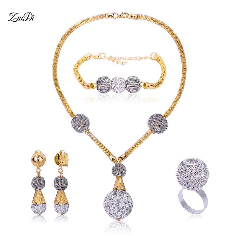 

ZuoDi Dubai Gold/Sliver Jewelry Set Brand 2018 Nigerian Wedding woman accessories jewelry set Wholesale statement jewelry set