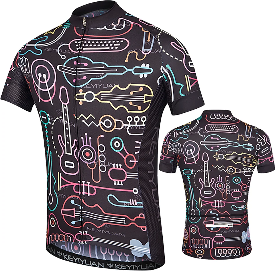 

KEYIYUAN2021 New Men's Cycling Jersey Jacket Reflective Zipper With Back Pocket Maglia Ciclismo Camisa De Ciclismo Maillots