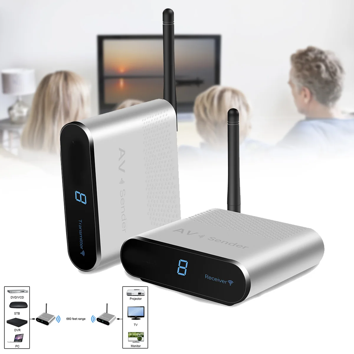 

New Hot AV220 Wireless Video TV Sender 2.4GHz Wireless AV Sender Wireless Transmitter Receiver Plug and Play