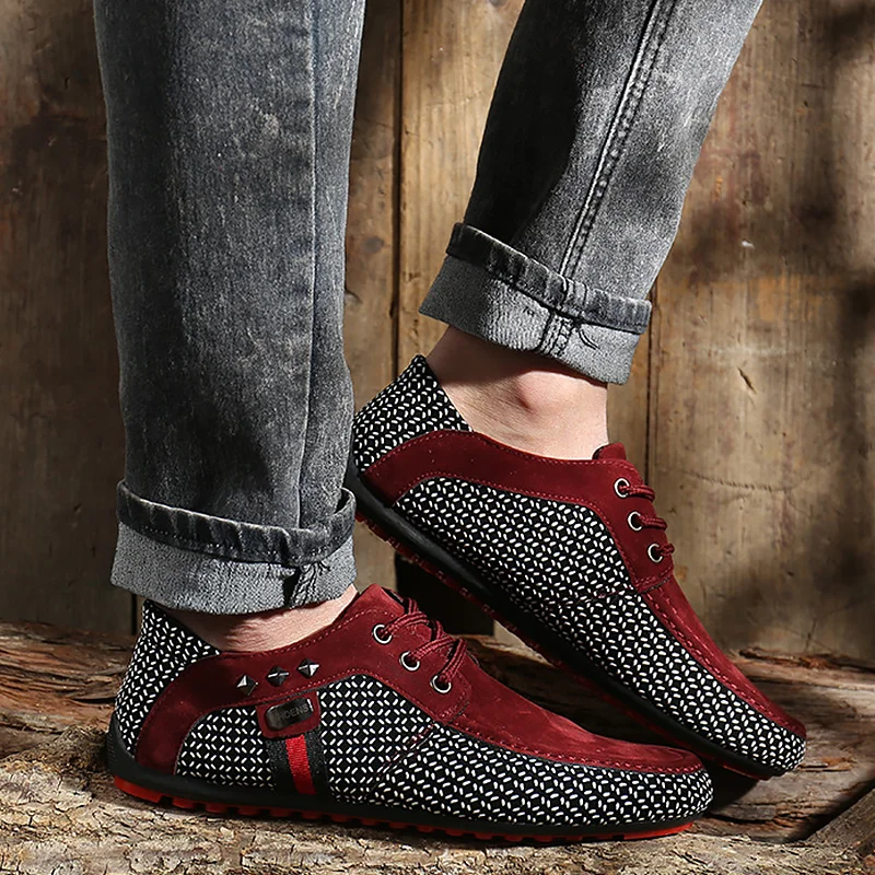 

Men's shoes Casual shoes men leather Rivet Fashion Brand Mans footwear Sturdy Sole Nonslip Autumn summer