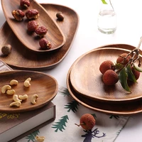 solid wood tray creative home wooden japanese plate irregular wooden plate whole wood snack plate simplicity wooden fruit plate
