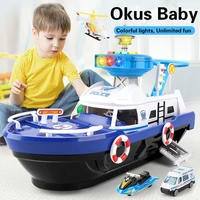 big size music simulation track inertia childrens toy boat storage passenger plane police fire rescue baby boy toy car