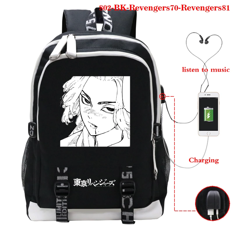 

Mochila Anime Tokyo Revengers Print Backpacks for Teenage Bookbag Men Laptop Bag Canvas Schoolbag Boys Girls Casual Usb Backpack