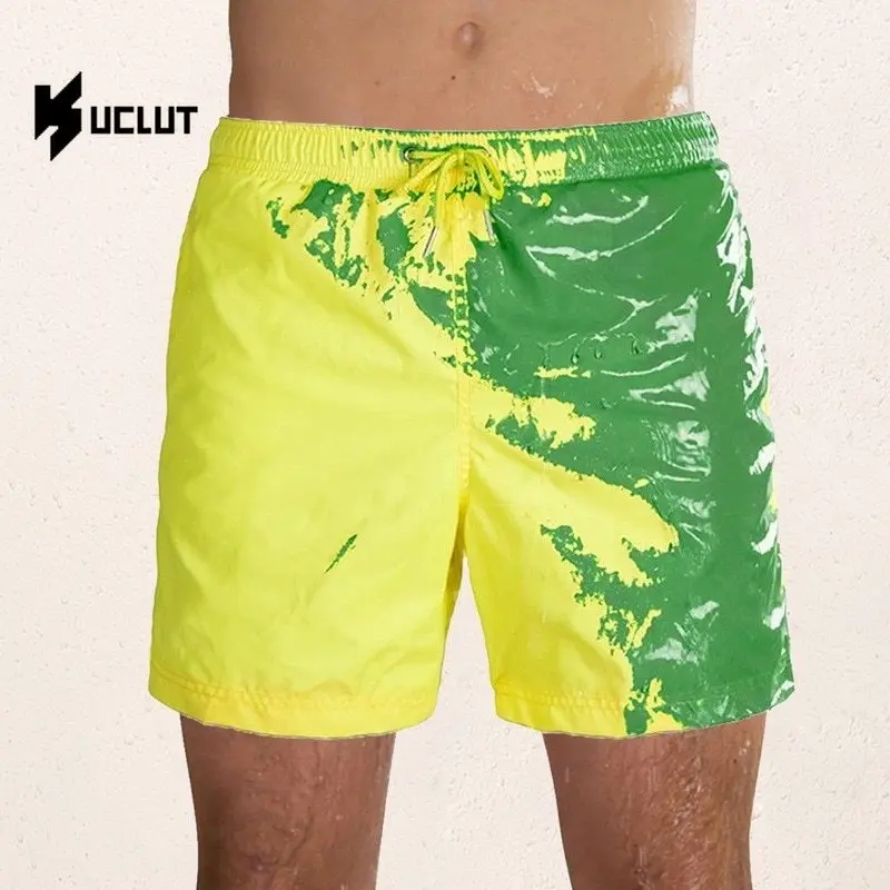 

Ship in 24 hours Beach Shorts Men Magical Color Change Swimming Short Trunks 2021 Summer Swimsuit Swimwear Shorts Quick Dry