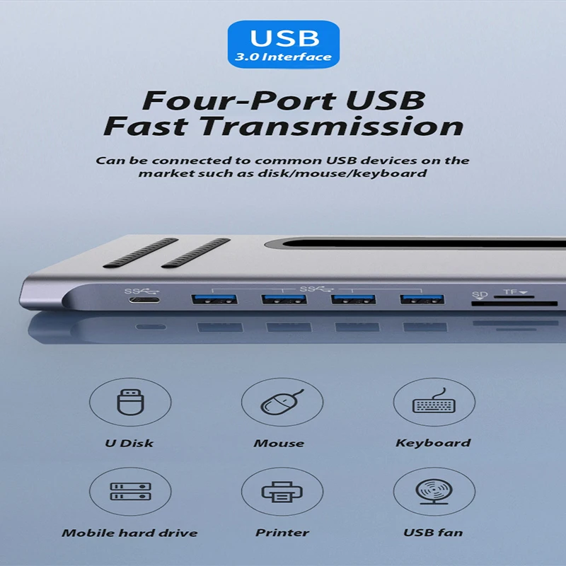 Многофункциональная док станция 12 в 1 USB 3 0 4K HDMI VGA RJ45|Док-станции для ноутбуков| |