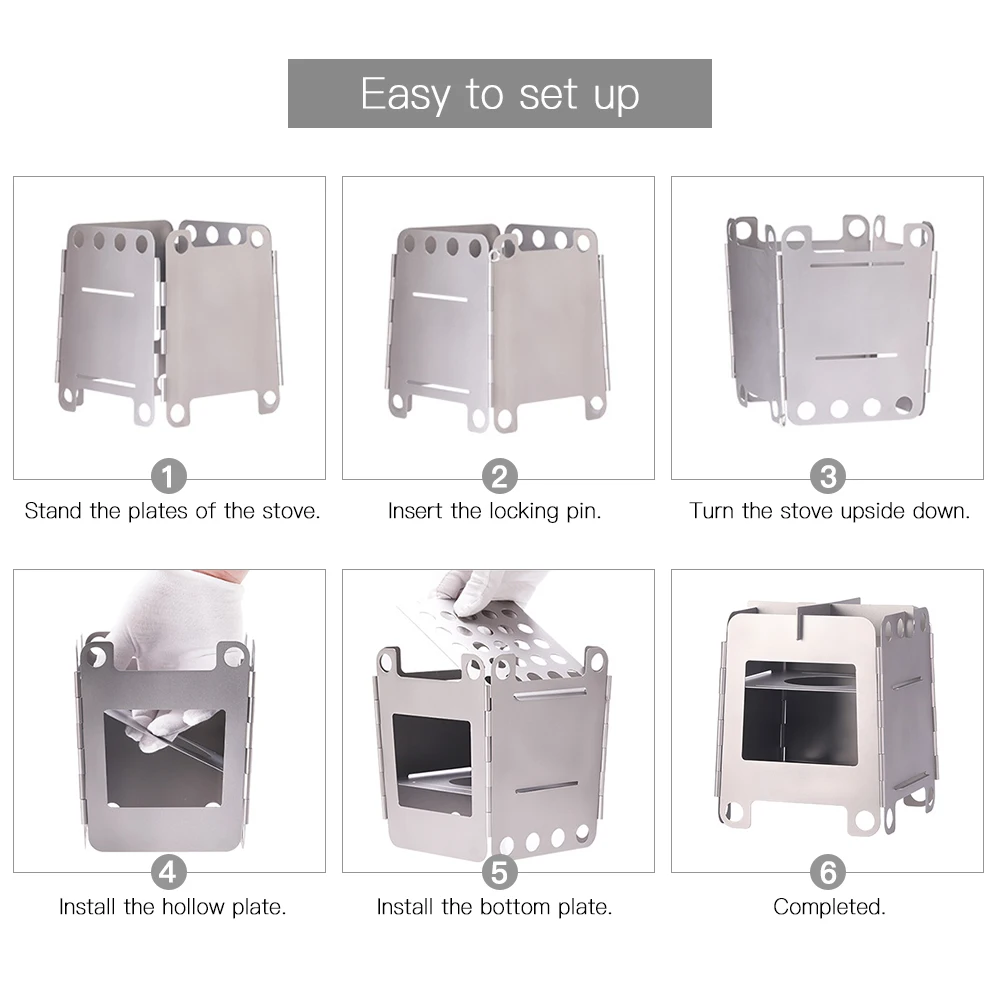 Портативная туристическая титановая плита Lixada легкая складная карманная