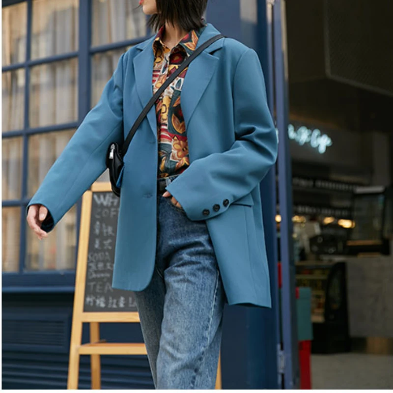 Женский блейзер на одной пуговице с длинным рукавом | Женская одежда