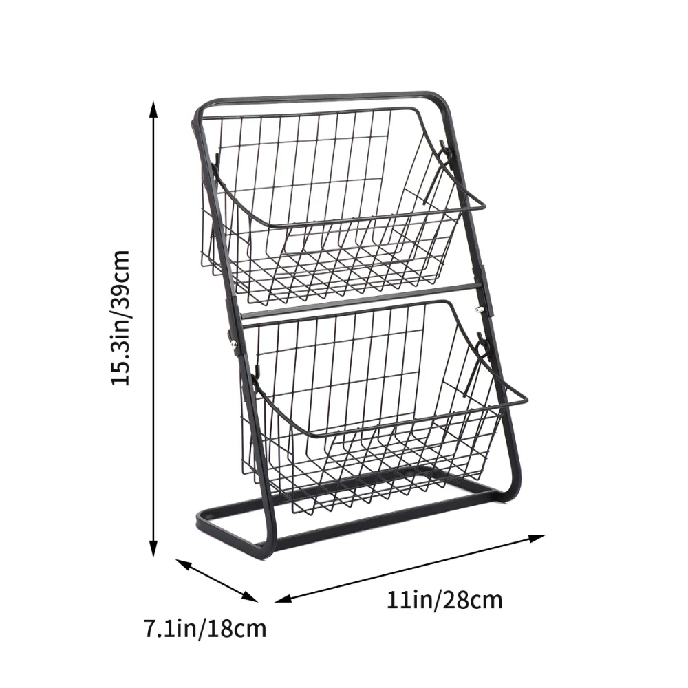 

1 Pc Two-layer Organizer Kitchen Storage Rack Snack Cosmetic Storage Basket