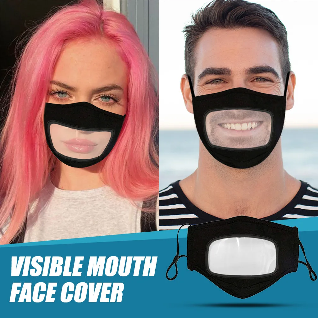 Воздухопроницаемая маска для лица с прозрачным окошком видимым выражением