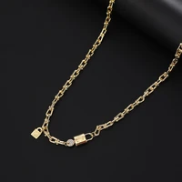 retro lock pendant necklace hollow alloy chain neck vintage women girls jewelry accessories