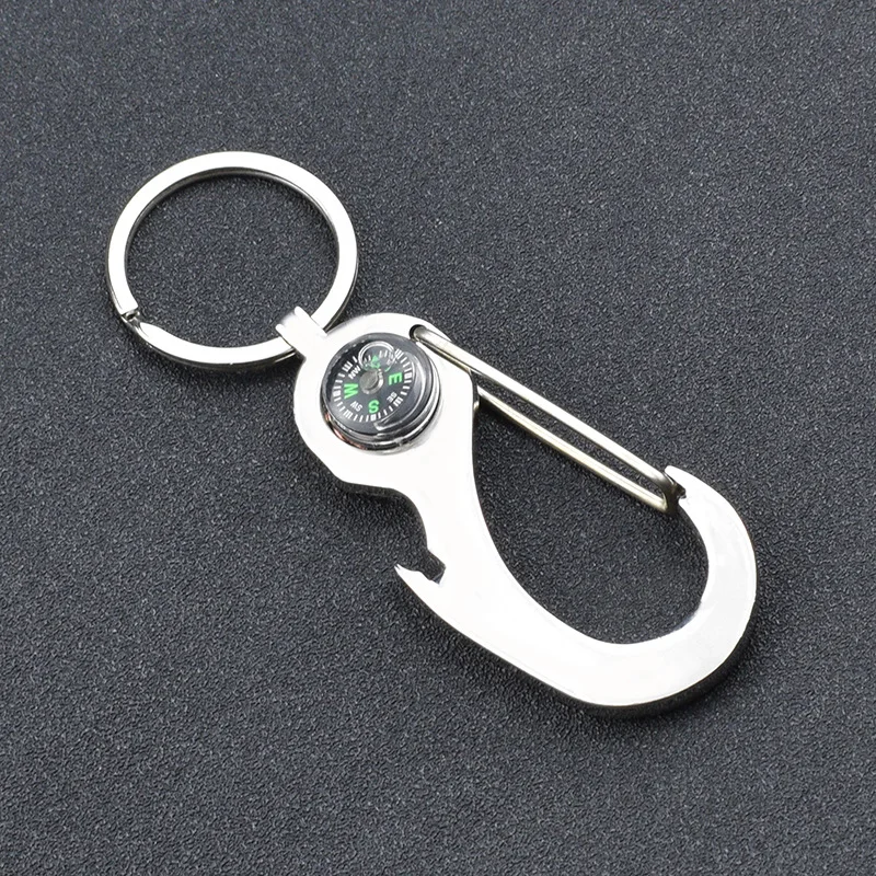Открывалка для пивных бутылок брелок Карманный с компасом из цинкового сплава