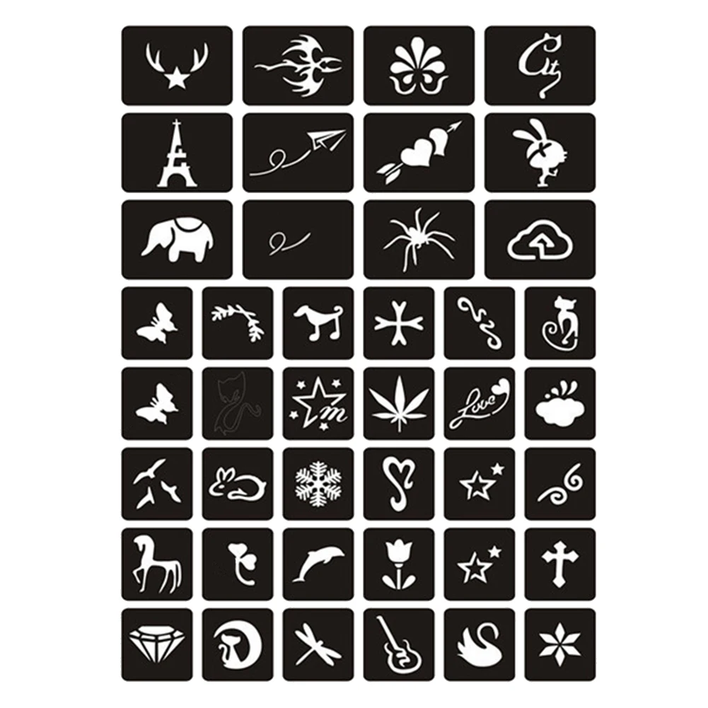 Трафареты для татуировок в индийском стиле трафареты татуажа хны Глиттера