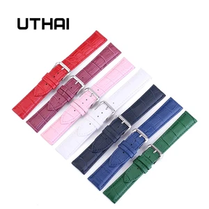 UTHAI Z11, новый браслет для часов, женские Ремешки для наручных часов, ремешок для часов из натуральной кожи, 10-24 мм, разноцветные ремешки для часов