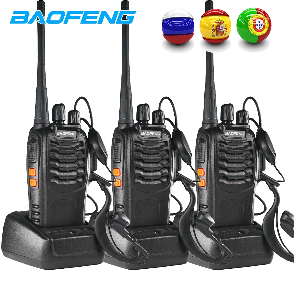 3 шт. Baofeng BF 888S двухстороннее радио BF-888S 6 км портативная рация 5 Вт портативная CB Ham Радио Портативный HF приемопередатчик переговорные bf888S