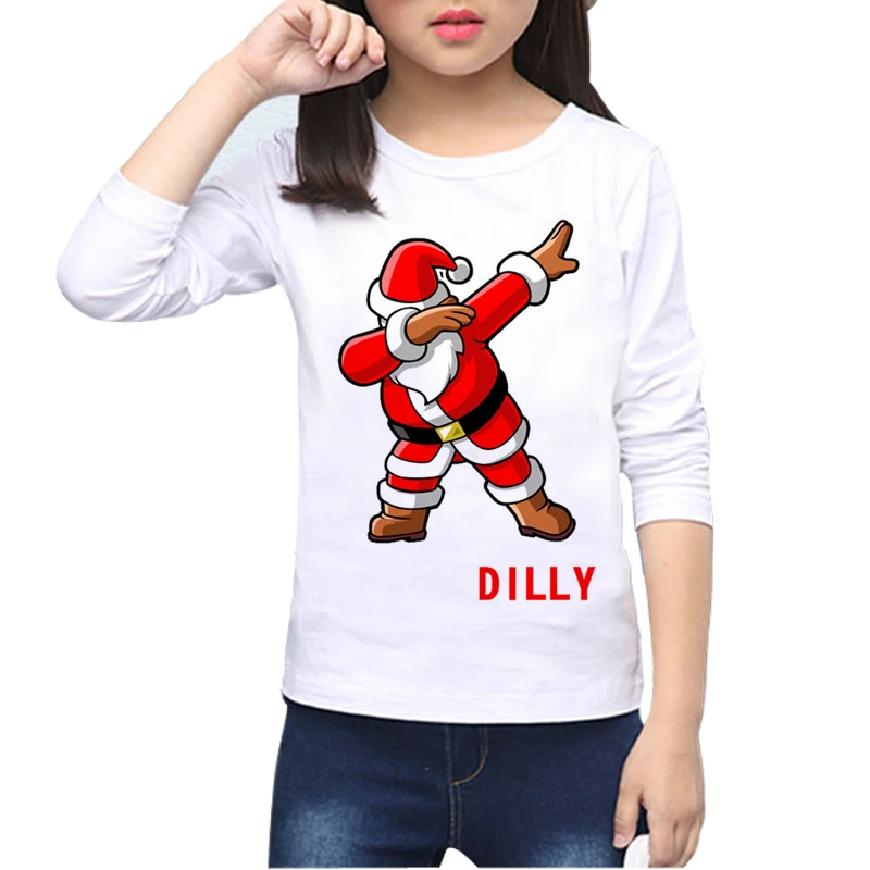 Dilly Dabbin/футболка с Санта Клаусом детская забавная Рождественская танцевальная