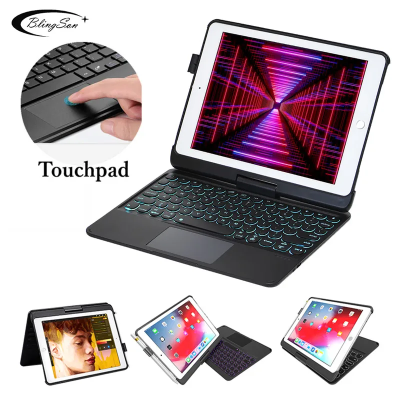Для iPad 9 7 2017 2018 чехол для клавиатуры Pro Bluetooth сенсорная клавиатура 5 6 Air 1 2 подставка