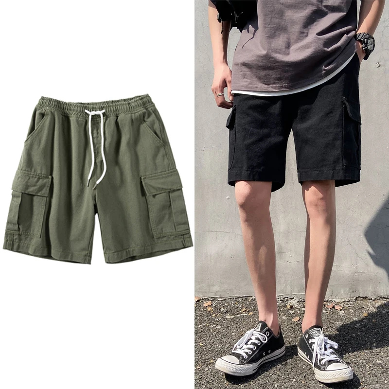 Шорты-карго мужские с лентами повседневные штаны до колен уличная одежда 2022 |