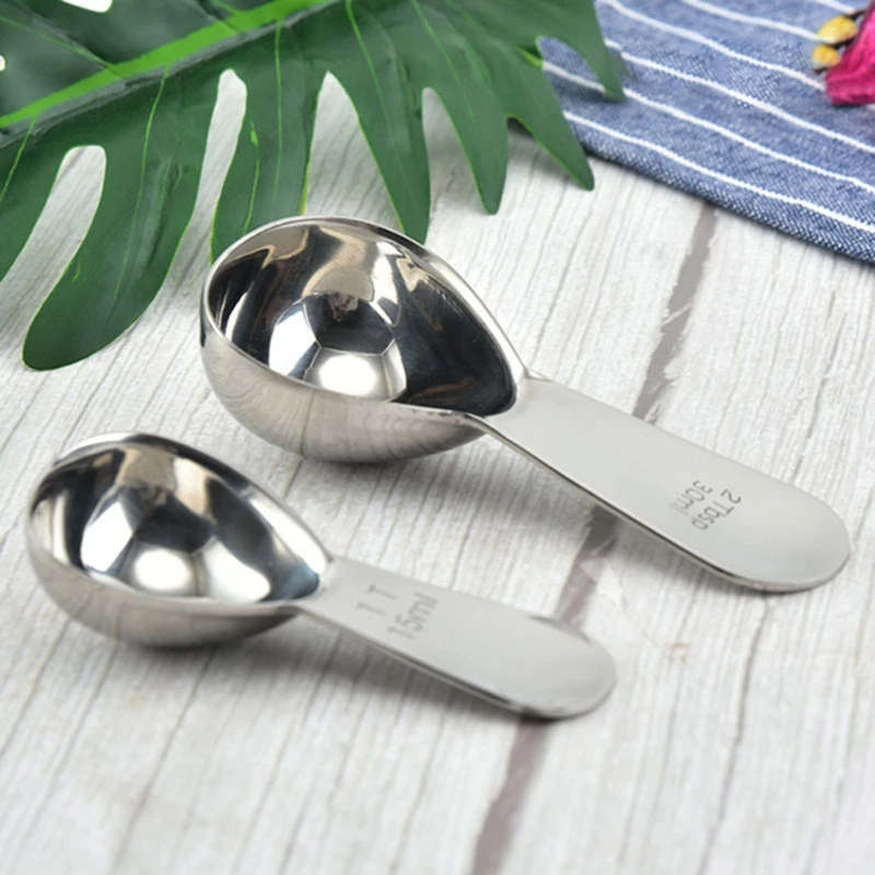 15/30ml Stainless Steel Measuring Coffee Scoop 1 tablespoon Short Handle Tablespoon Spoons for Tea | Дом и сад