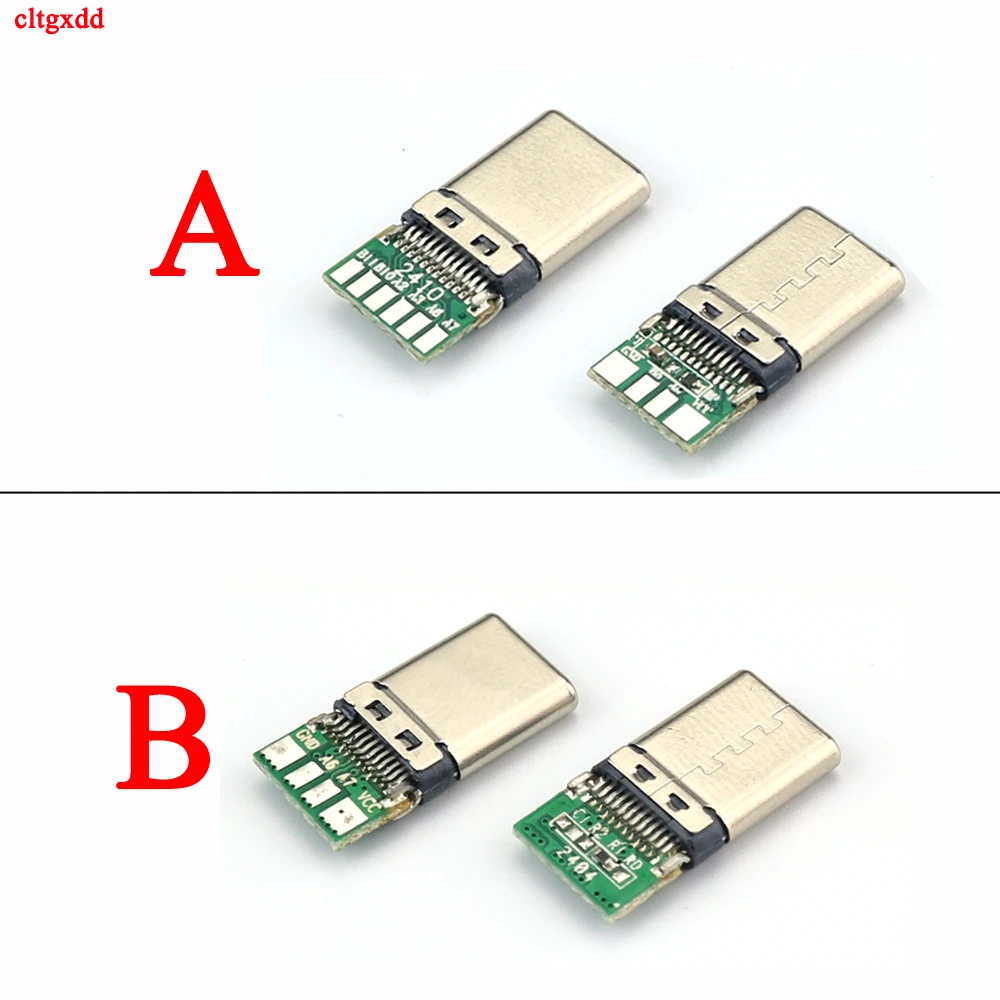 10 шт./лот разъем USB 3 1 Type C 12PIN быстрая зарядка штекер для припоя провод и кабель
