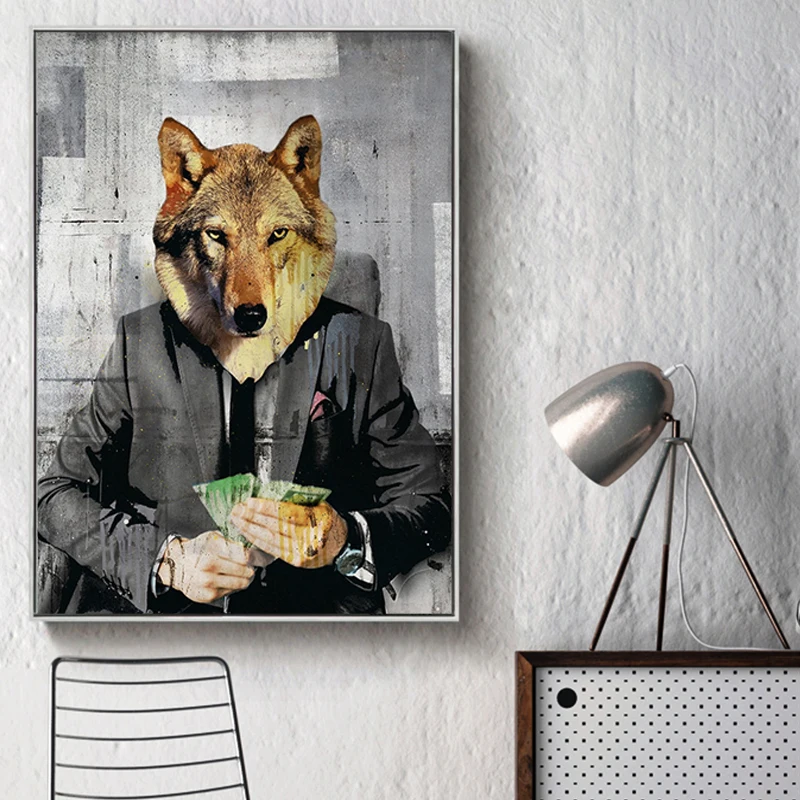 Современная поп-культура волка Картина на холсте уличные постеры с волком и