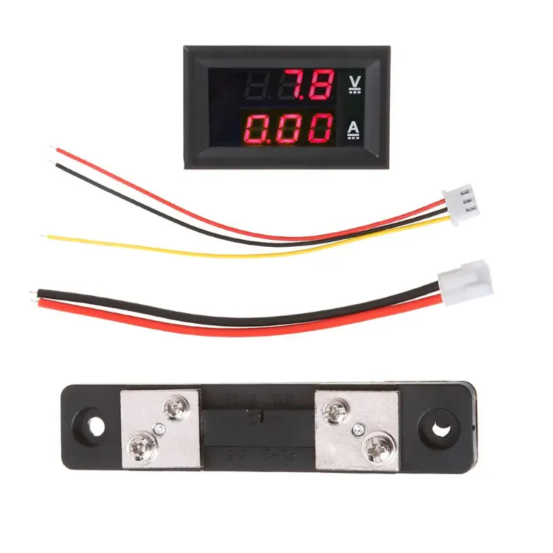 

DC 0-100V/50A Red Blue Digital Voltmeter Ammeter LED Dual Display Voltage Current Indicator Monitor Detector