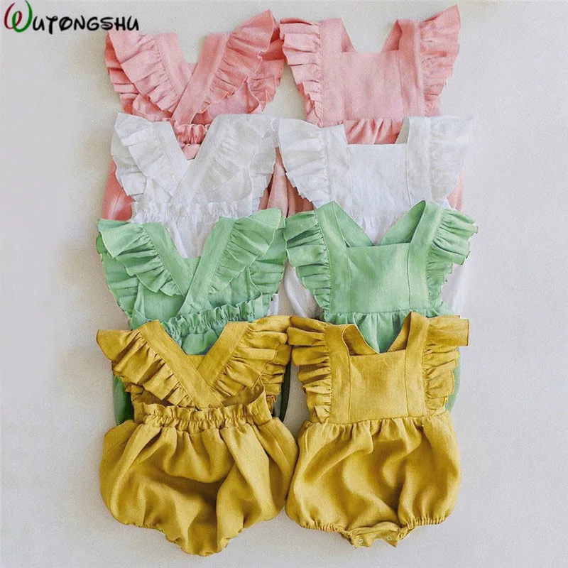 Милый боди для новорожденных девочек летняя одежда маленьких детский спортивный