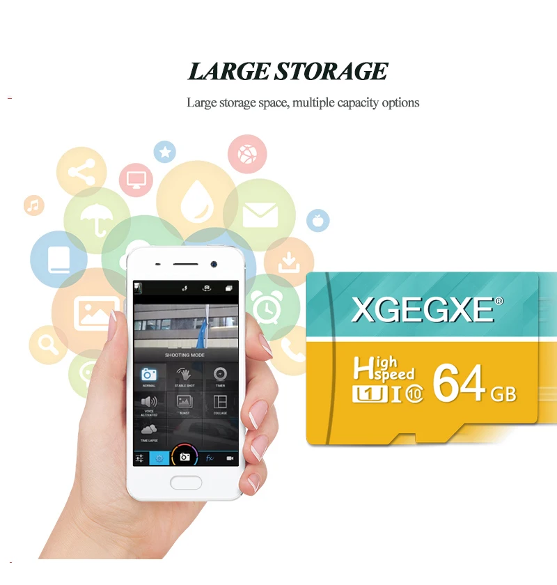 XGEGXE TF карта 64 ГБ 32 ГБ высокая скорость класс 10 16 ГБ 8 ГБ U1 T флеш-карта UHS-I для телефона камеры ПК карта памяти