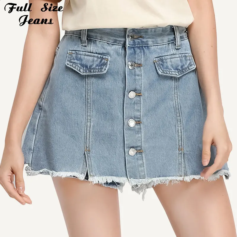 Женские мини-джинсы на пуговицах с бахромой и большие размеры 4xl 5XL летние