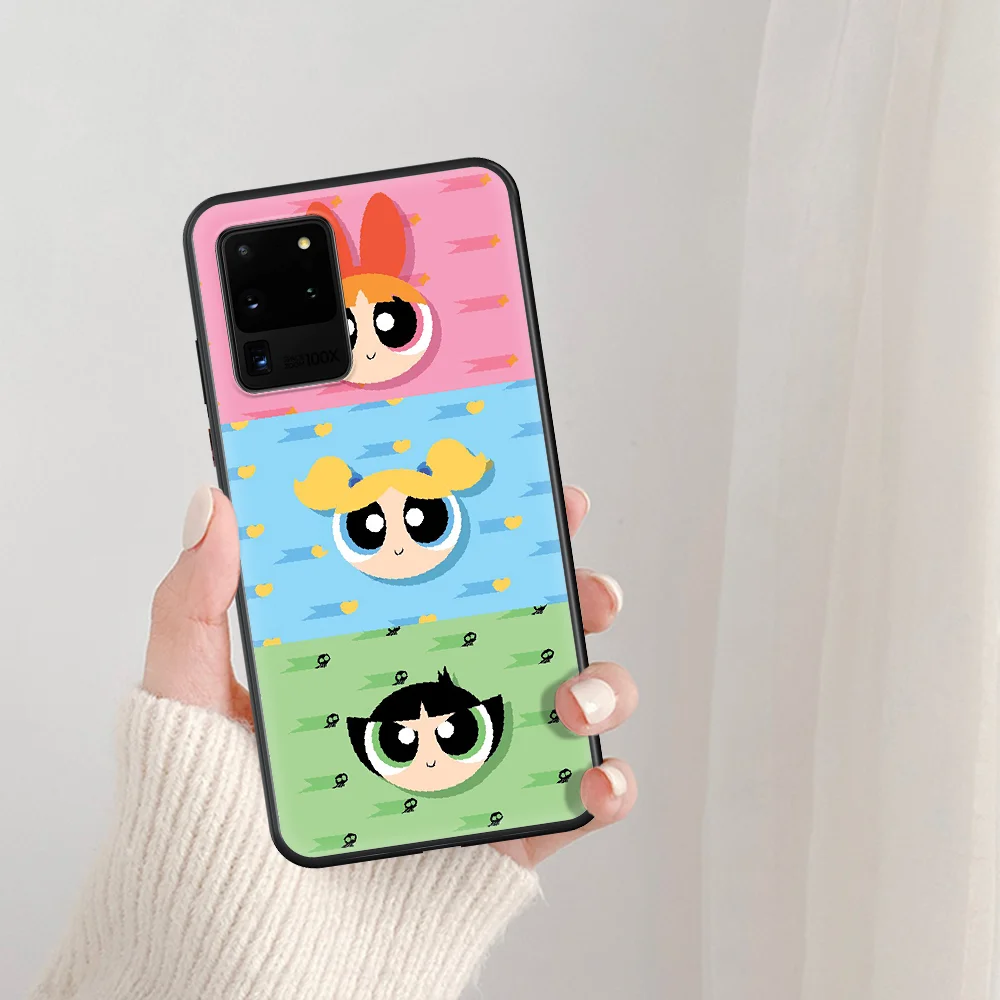

Powerpuff Girls Phone Case For Samsung Galaxy Note S 8 9 10 20 Plus E Lite Uitra black Etui 3D Back Soft Cell Tpu Hoesjes