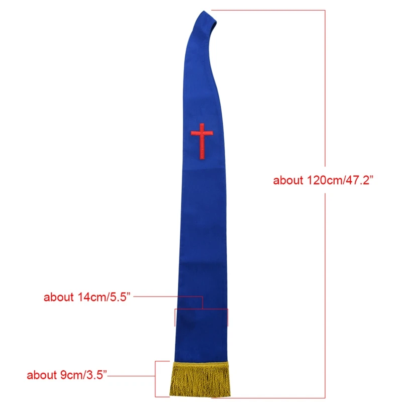 Catholic Church Blue White Stole Red Cross Stole Clergy Pastor Vestment Matching Stole