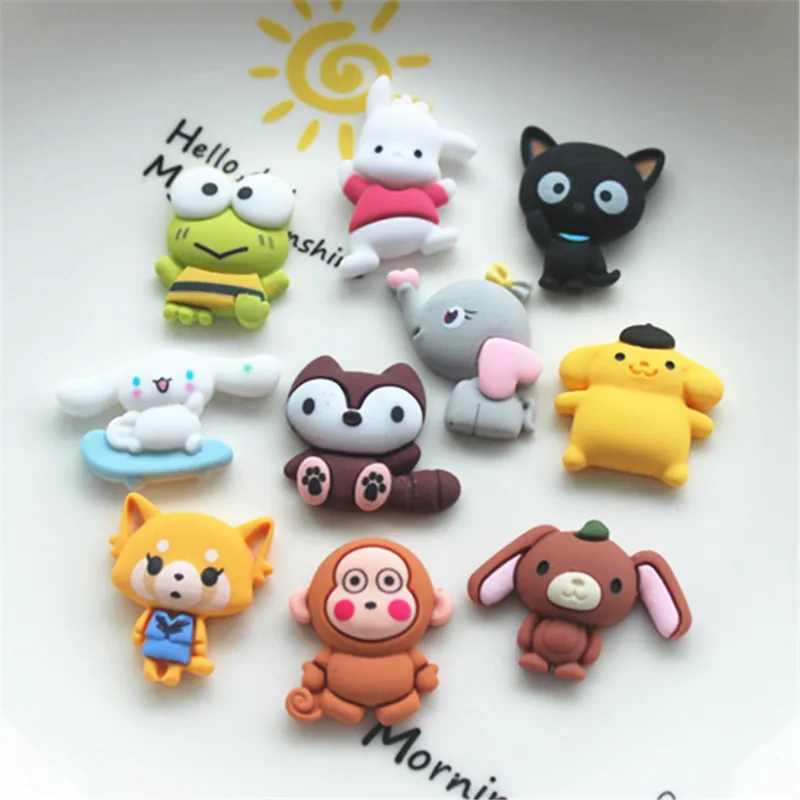 

10pcs Kawaii Mix Resin Cartoon Animal Series Miniature Figures Cahochon for Home Decoration Phone Case Scrapbooking Craft DIY