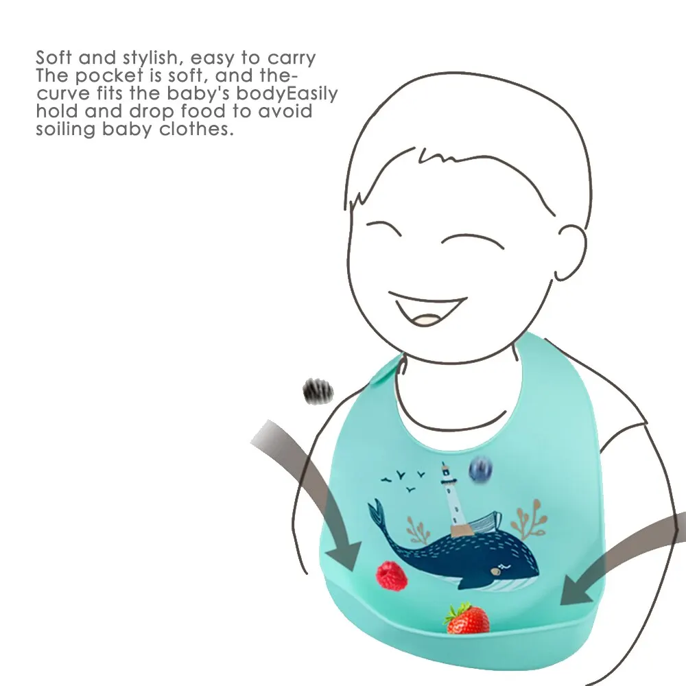 

Baby Bibs Waterproof Silicone Feeding Baby Towel Newborn Cartoon Aprons Baby Bibs Adjustable Different styles of Bibs