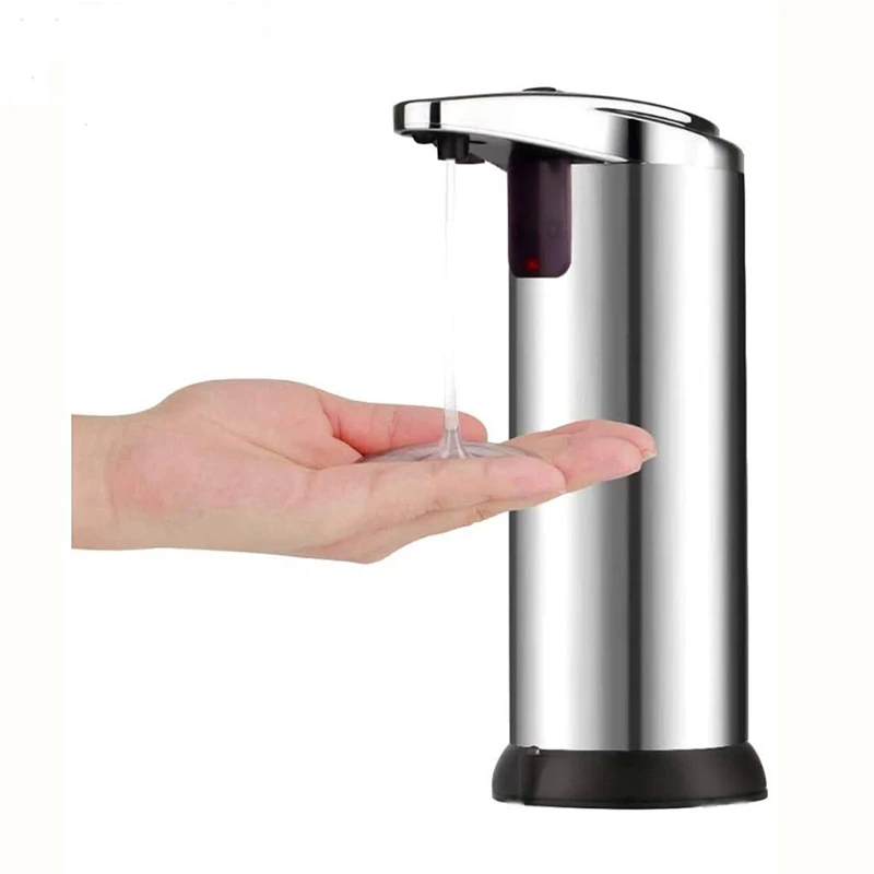

250ml Stainless Steel Automatic Soap Dispenser Handsfree Automatic Ir Smart Sensor Touchless Soap Liquid Dispenser Bathroom Tool