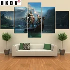 HKDV холст домашний Декор картина печать 5 шт. игра Бог войны Кратос настенный плакат современные модульные картины для гостиной
