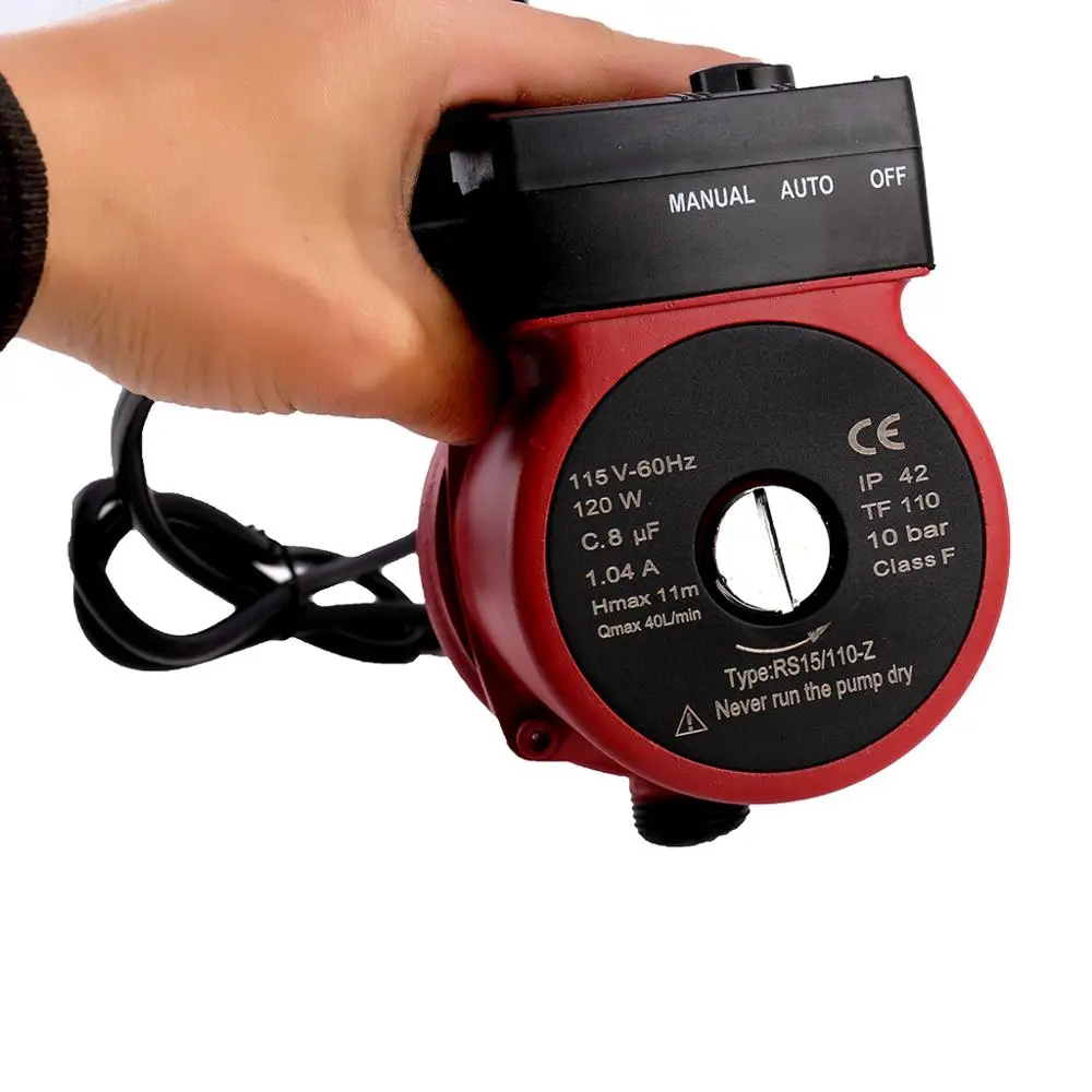 SHYLIYU 115V/230V Hot Water Shower Booster Pump 120W Small Pressure Pump11m heater circulating Water Pump ¾“ Portable Peat Pump