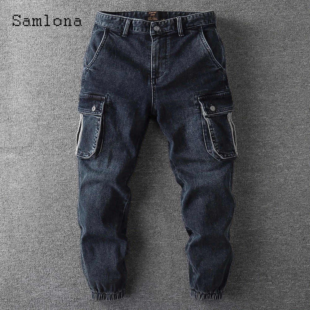 Plus size Men Sexy Jeans Denim Pants Multi-pocket Cargo Pantalon European and American style 2021 Fashion Hop Hop Skinny Trouser