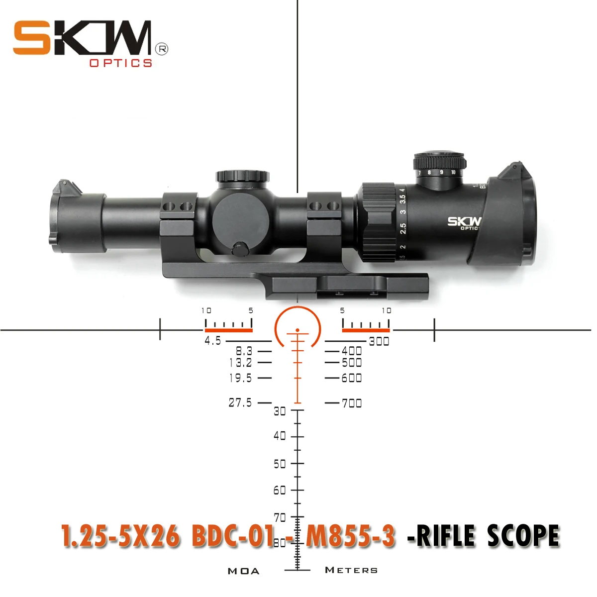 SKWoptics1.25 5x26bdc 01 M855 3 тактические охотничьи прицелы AR M4 прицел компактный ar15 BDC Сетка