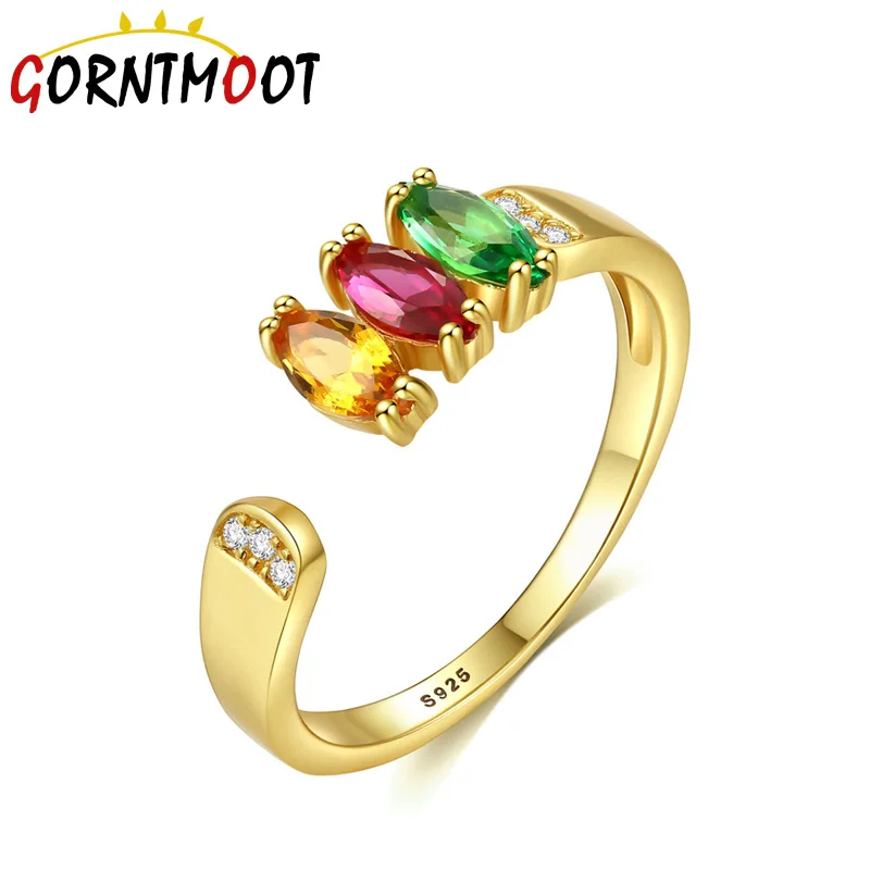 Ювелирные изделия из серебра 925 пробы простой стиль красочные изящные кристаллы