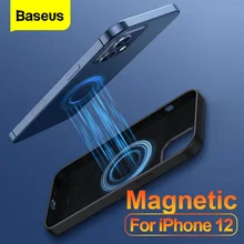 Baseus Magnetic Phone Case For iPhone 12 Pro Max Mini Shockproof Liquid Silicone Back Cover For iPhone 12Pro 12Mini Coque Shell