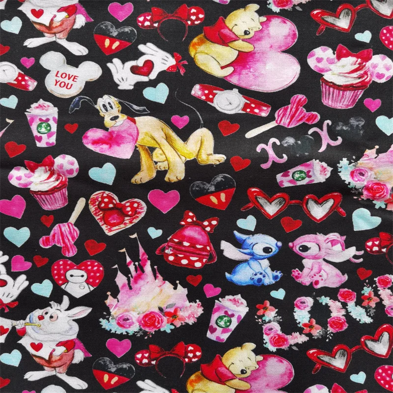 Чехол для подушки из черного 100% хлопка с изображением Винни-Пуха Я тебя люблю |