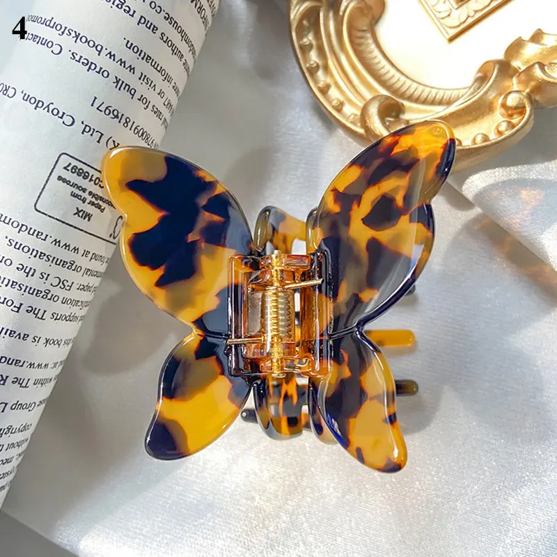 

Hot Sale Butterfly Hair Claw Acrylic Hair Accessories For Women Sweet Hair Clip Fairy Butterfly Hairpin Ponytail Holder Headwrap